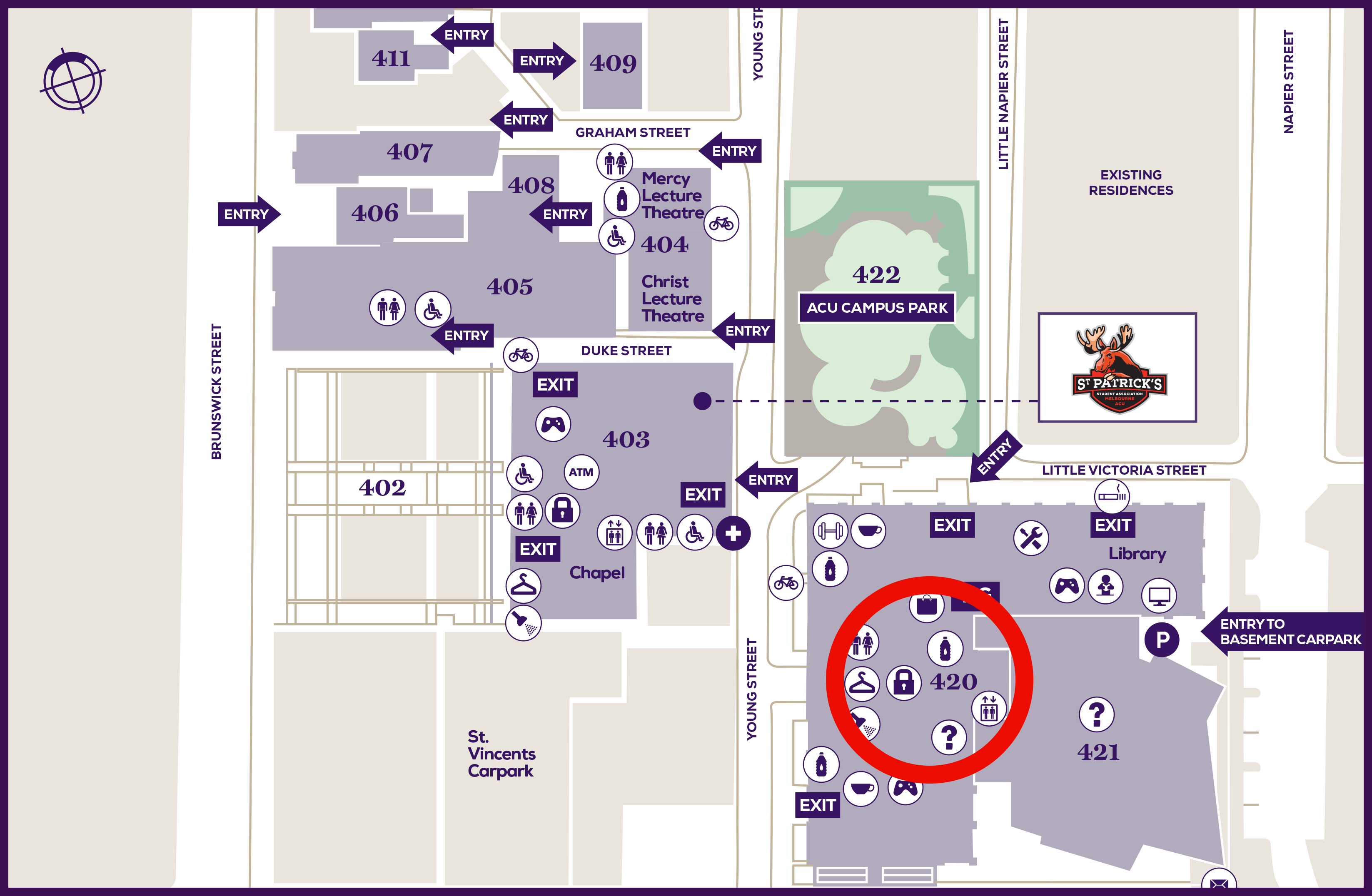 Melbourne campus map